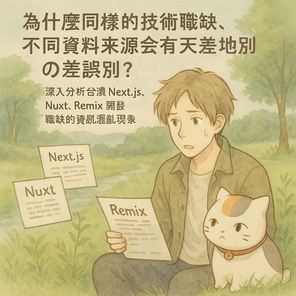 為什麼同樣的技術職缺,不同資料來源會有天差地別的描述?深入分析台灣 Next.js、Nuxt、Remix 開發職缺的資訊混亂現象